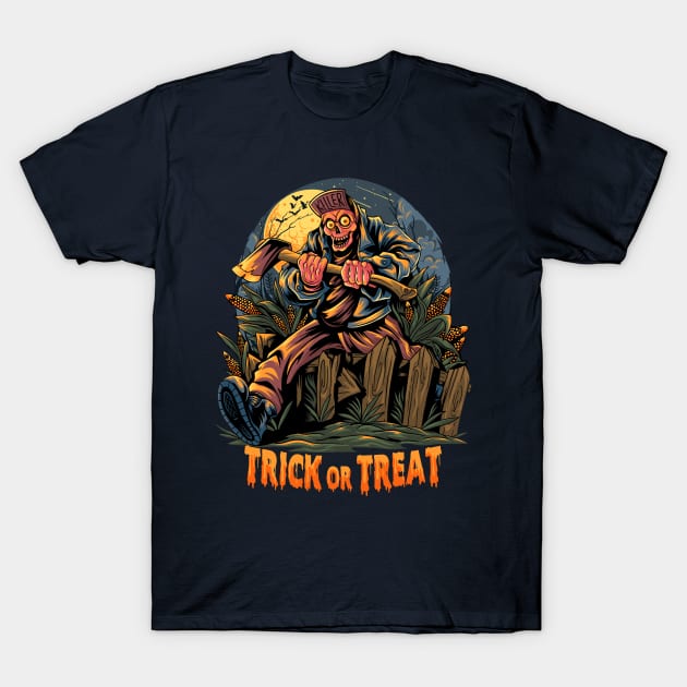 TRICK OR TREAT HALLOWEEN DESIGN T-Shirt by Mako Design 